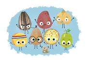 Happy Seeds Smiling and Waving
