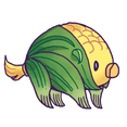 Corn cob shaped to look like pig